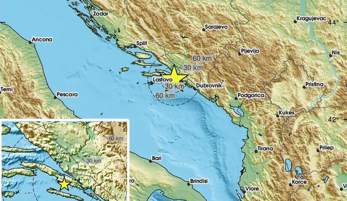 Niz potresa na jugu Hrvatske, najjači je bio magnitude 3.8