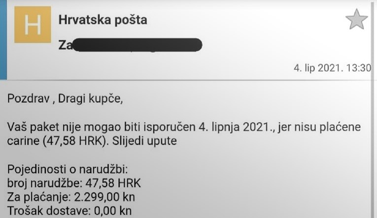 Iz Hrvatske pošte poslali važno upozorenje, ne plaćajte ako dobijete ovaj mail