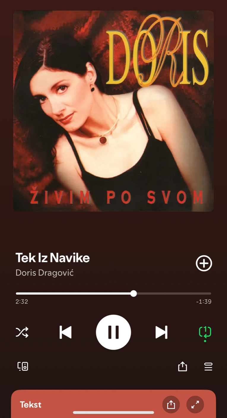 Zašto sad posvuda čujete stari hit Doris Dragović, pjesmu Tek iz navike?