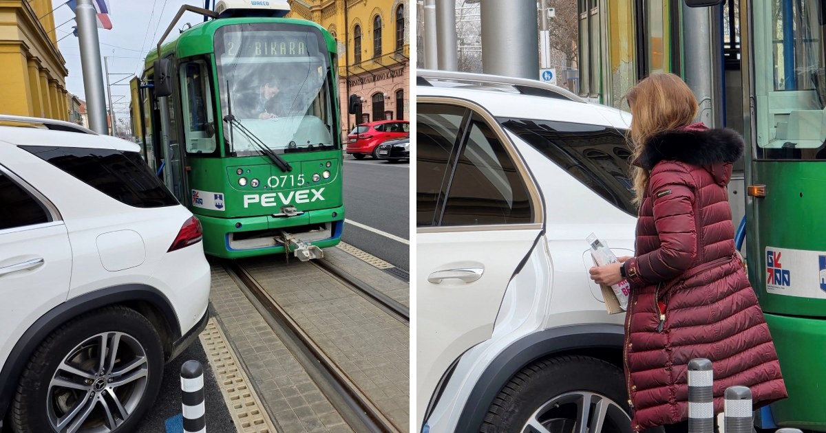 Tramvaj u Osijeku zapeo zbog parkiranog auta Biljane Borzan