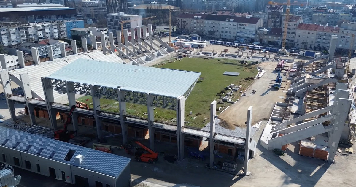 Snimka dronom. Pogledajte kako napreduju radovi na stadionu u Kranjčevićevoj