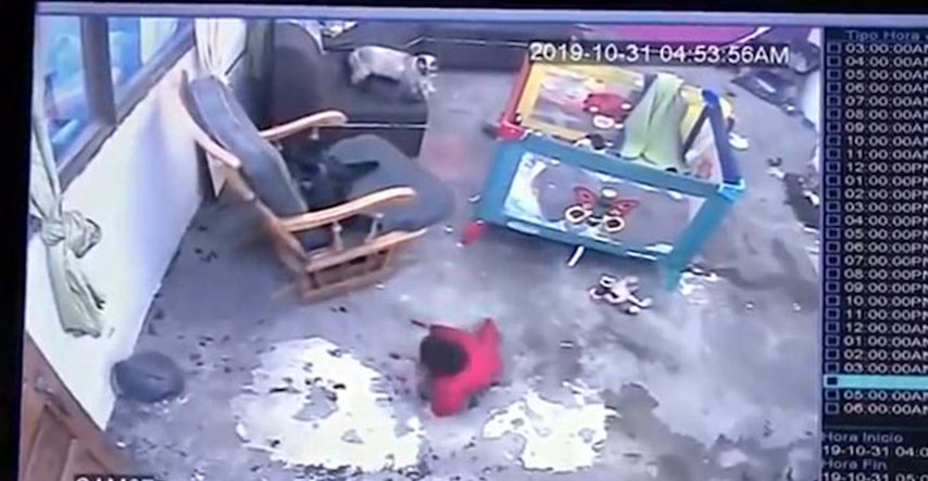 Nadzorna kamera snimila hrabru macu koja je spasila bebu od pada sa stepenica