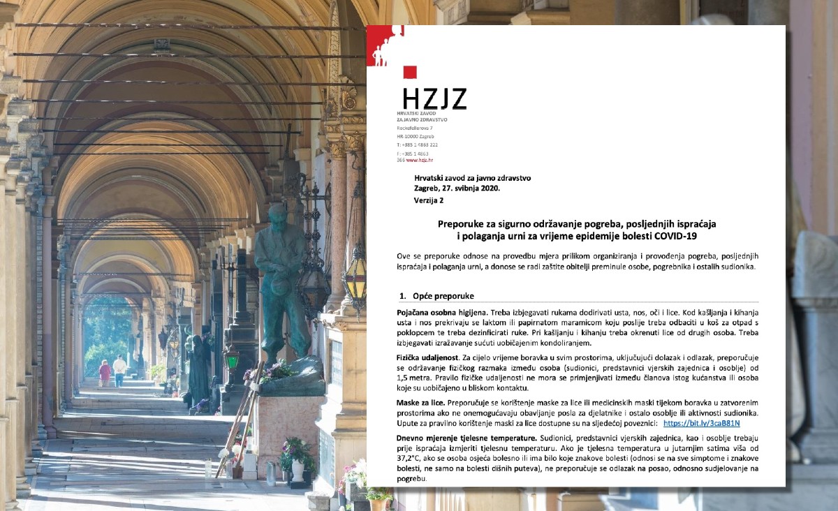HZJZ objavio nove preporuke za održavanje pogreba