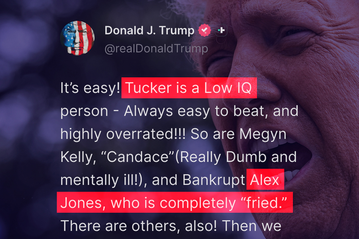 Trump opet izvrijeđao nekadašnje bliske saveznike: Tucker je glup, a Alex "spržen"