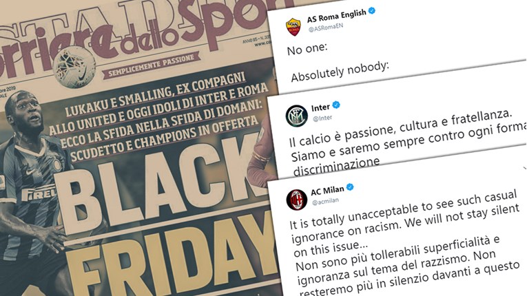 "Užasno, grozno, neprihvatljivo": Milan, Roma i Inter o šokantnoj naslovnici
