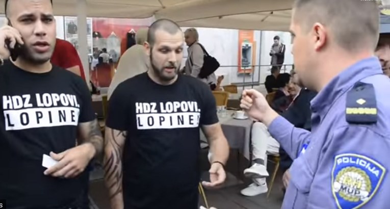 VIDEO Puljani u majicama "HDZ lopovi" umalo uhićeni, evo objašnjenja policije
