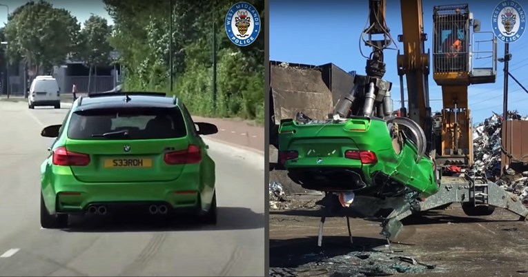 VIDEO Britanci bez milosti: Opaki BMW M3 završio u drobilici
