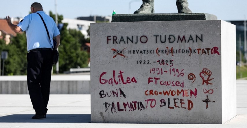 VIDEO Išaran spomenik Tuđmanu u Zagrebu, netko napisao "diktator"