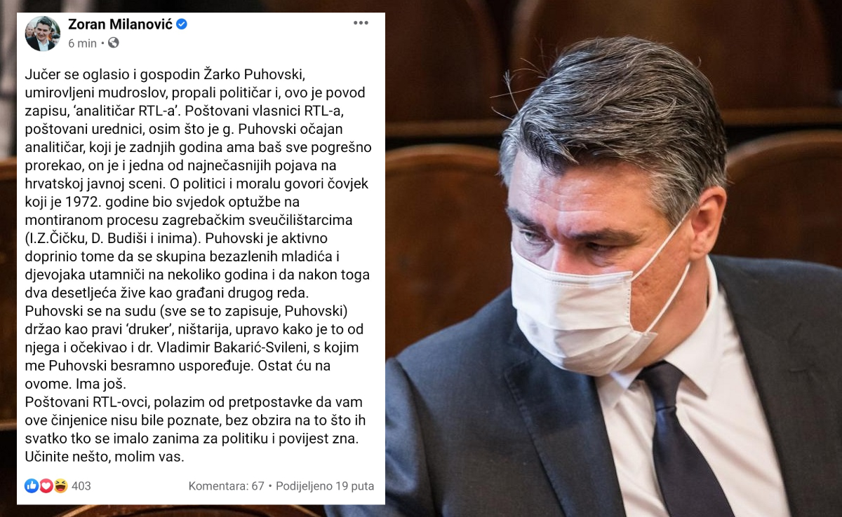 Milanović: Puhovski je propali političar i očajni analitičar