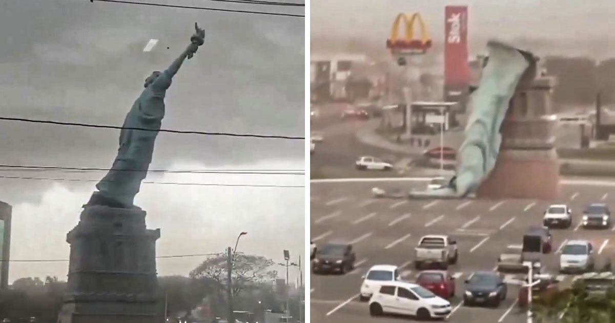 VIDEO Oluja u Brazilu srušila repliku Kipa slobode visoku 35 metara