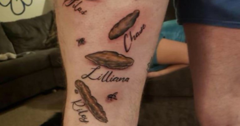 Šesterostruki otac tetovirao izmet svoje djece na nogu