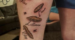 Šesterostruki otac tetovirao izmet svoje djece na nogu