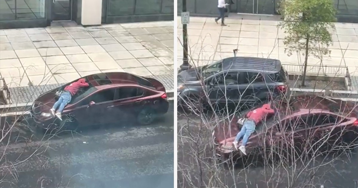 VIDEO Da, dobro vidite, čovjek spava na automobilu u vožnji