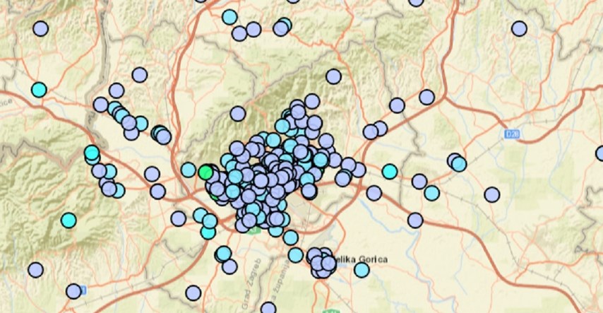 Zagrepčani su masovno prijavljivali potres, EMSC objavio kartu