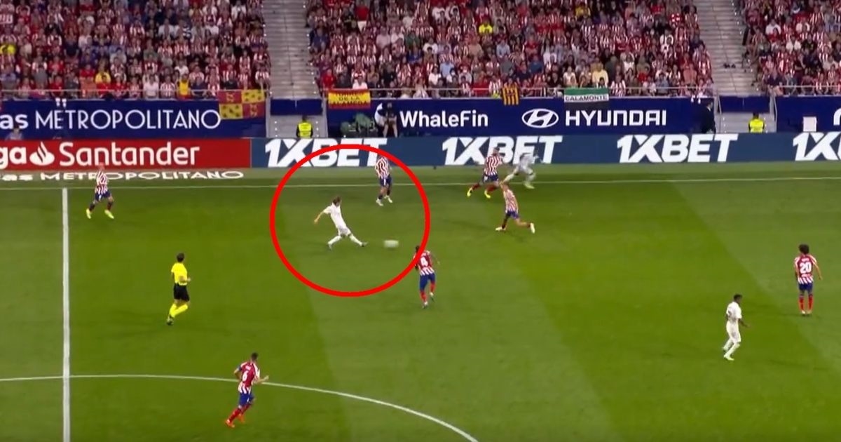 Modrić je dodavanjem izbacio četvoricu. Slijedio je Realov gol Atleticu