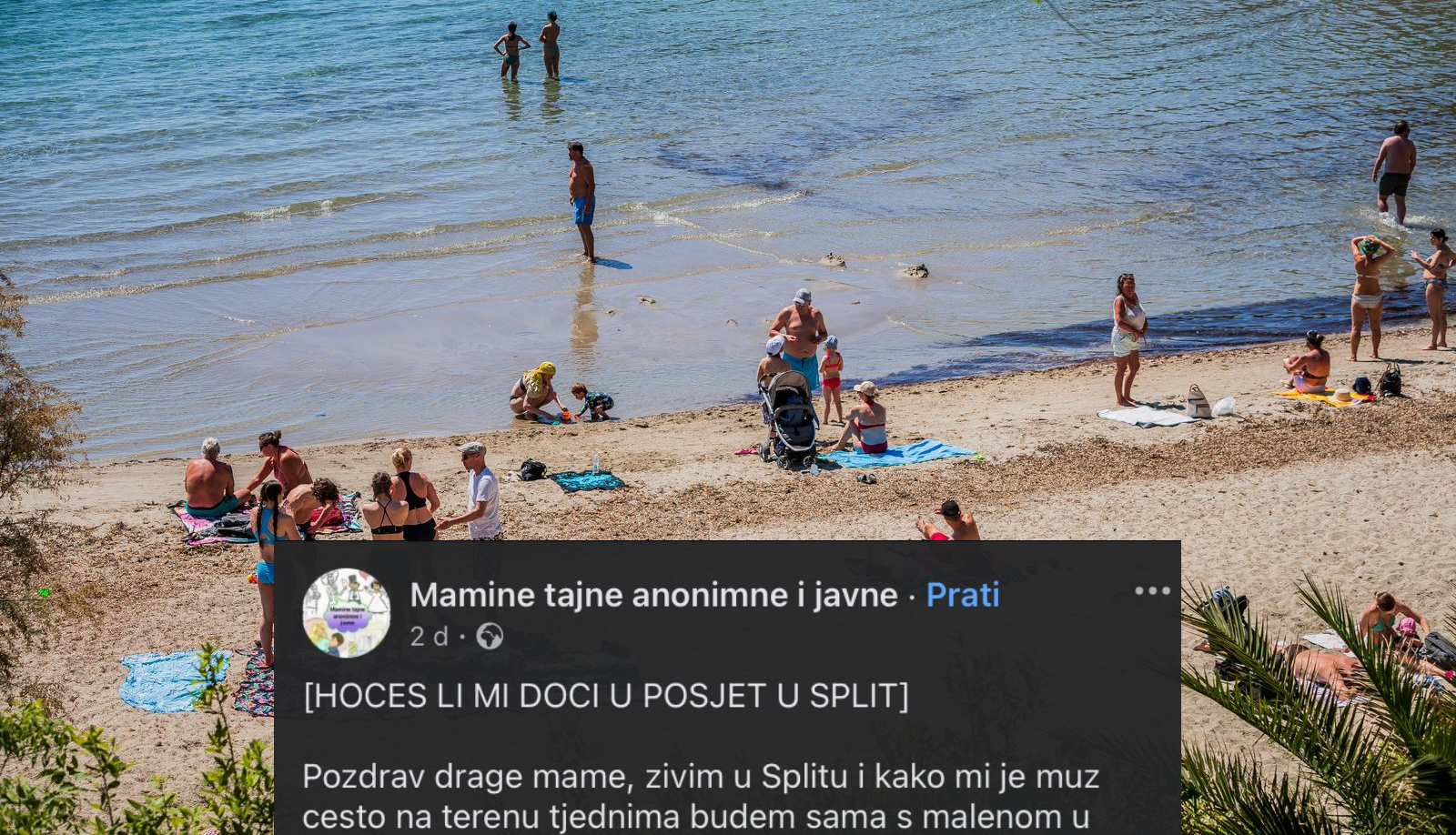 Mama iz Splita: Nudim smještaj ženi s bebom koja nema za more, mogu platiti i put