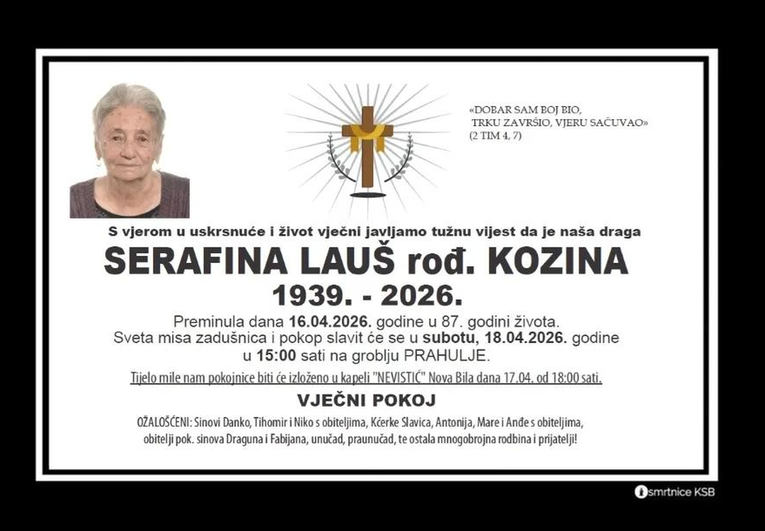 Sabor minutom šutnje odao počast Serafini Lauš