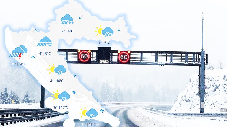 Sutra snijeg u Zagrebu, Međimurju i Zagorju, u Lici čak do 30 cm. Na moru +18