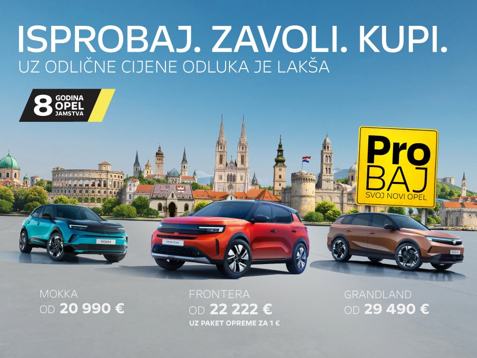 Testne vožnje, odlične cijene, dodatne uštede uz Opel financiranje i 8 godina jamstva