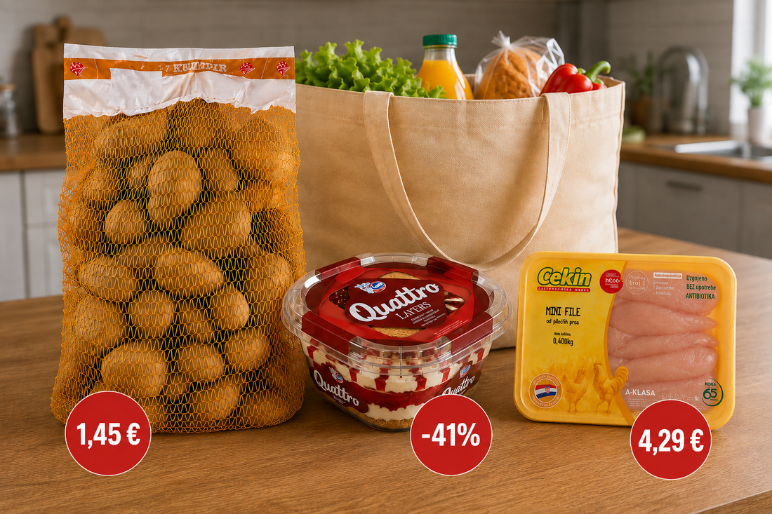 Najbolje cijene danas: 5 kg krumpira za 1,45 eura, sladoled Quattro na -41%