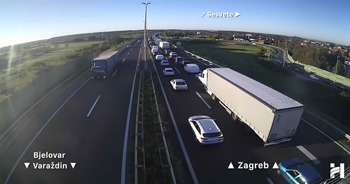 Kolona duga 4 km na autocesti A4 kod Zagreba