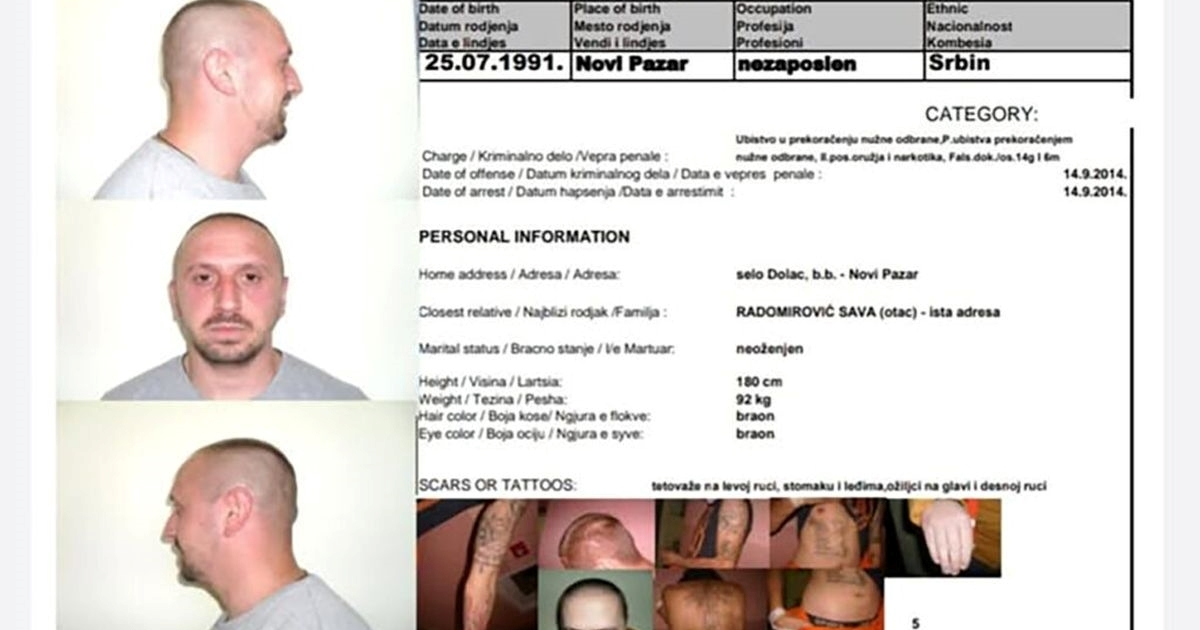 Opasni ubojica pobjegao iz zatvora na Kosovu
