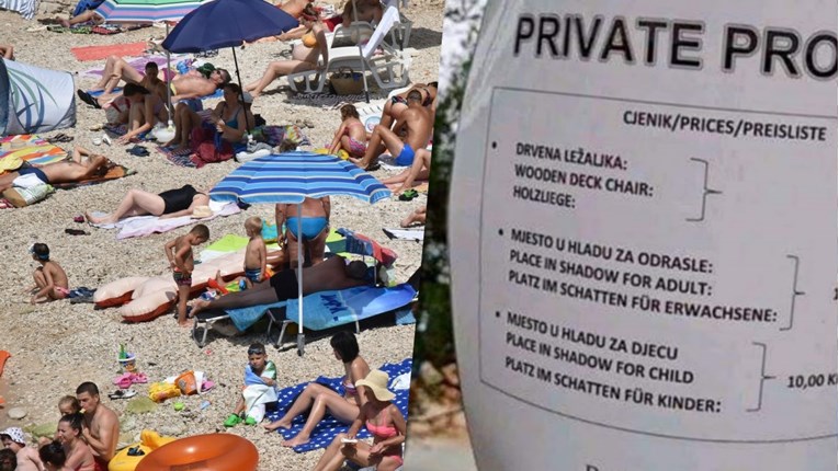 Na Krku naplaćuju hlad na plaži - 15 kuna za odrasle, 10 za djecu