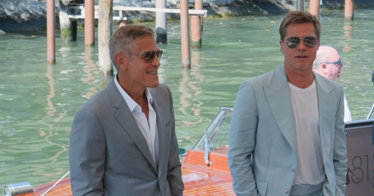 Brad Pitt i George Clooney prošetali Venecijom, privukli su poglede obožavateljica