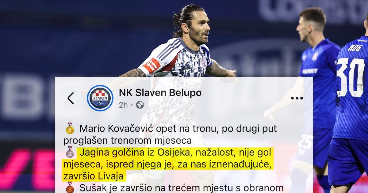 Slaven Belupo: Livajin gol je, za nas iznenađujuće, gol mjeseca ispred Jagušićevog