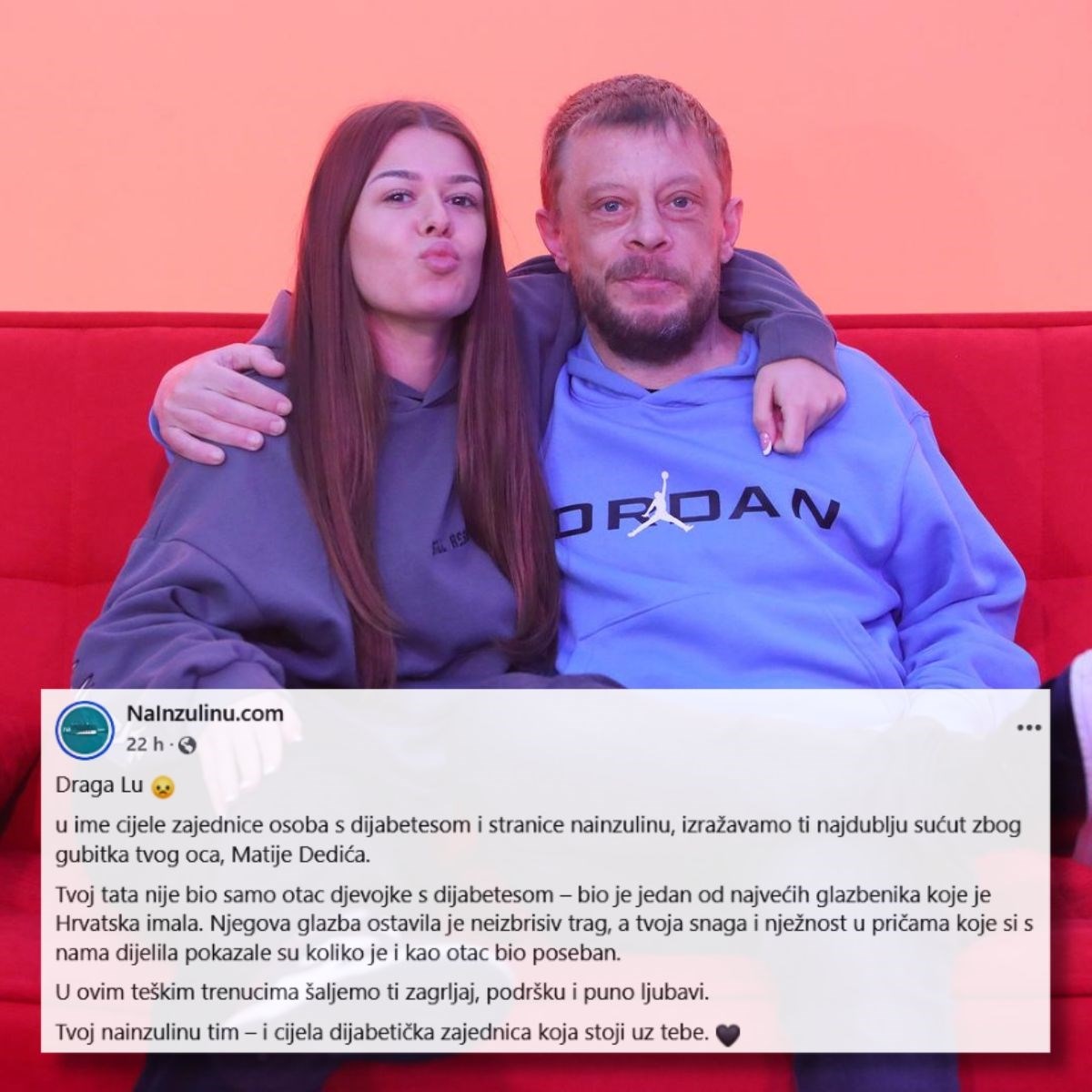 Emotivna objava posvećena Matiji Dediću: "Nije bio samo otac djevojke s dijabetesom"