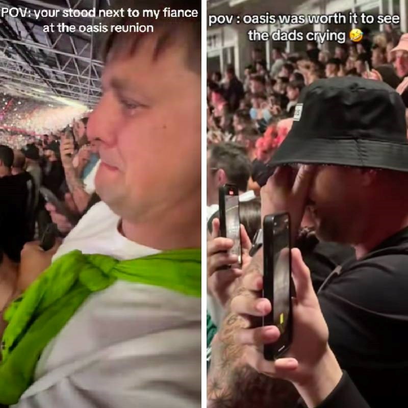 TikTok pun snimki muškaraca kako plaču u publici na okupljanju Oasisa 😭