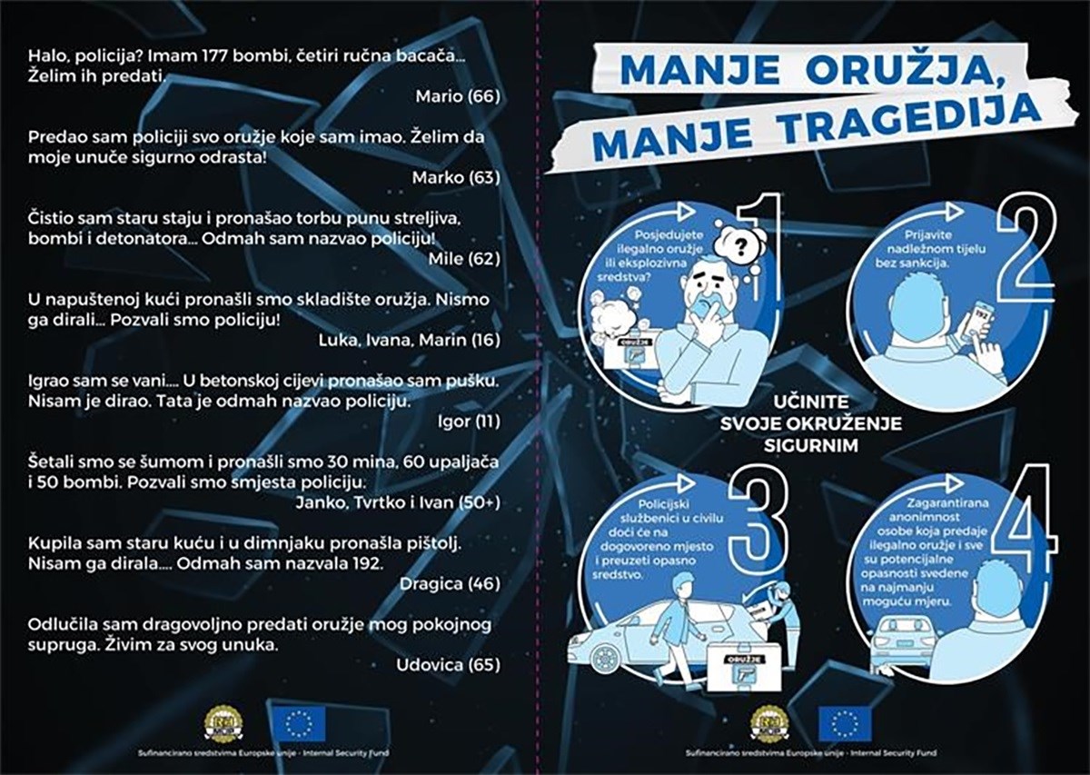U centru Gospića ostavljena vrećica sa streljivom i vojnim nožem