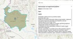 Prvu poruku upozorenja na poplave dobili su stanovnici mjesta Brdovec