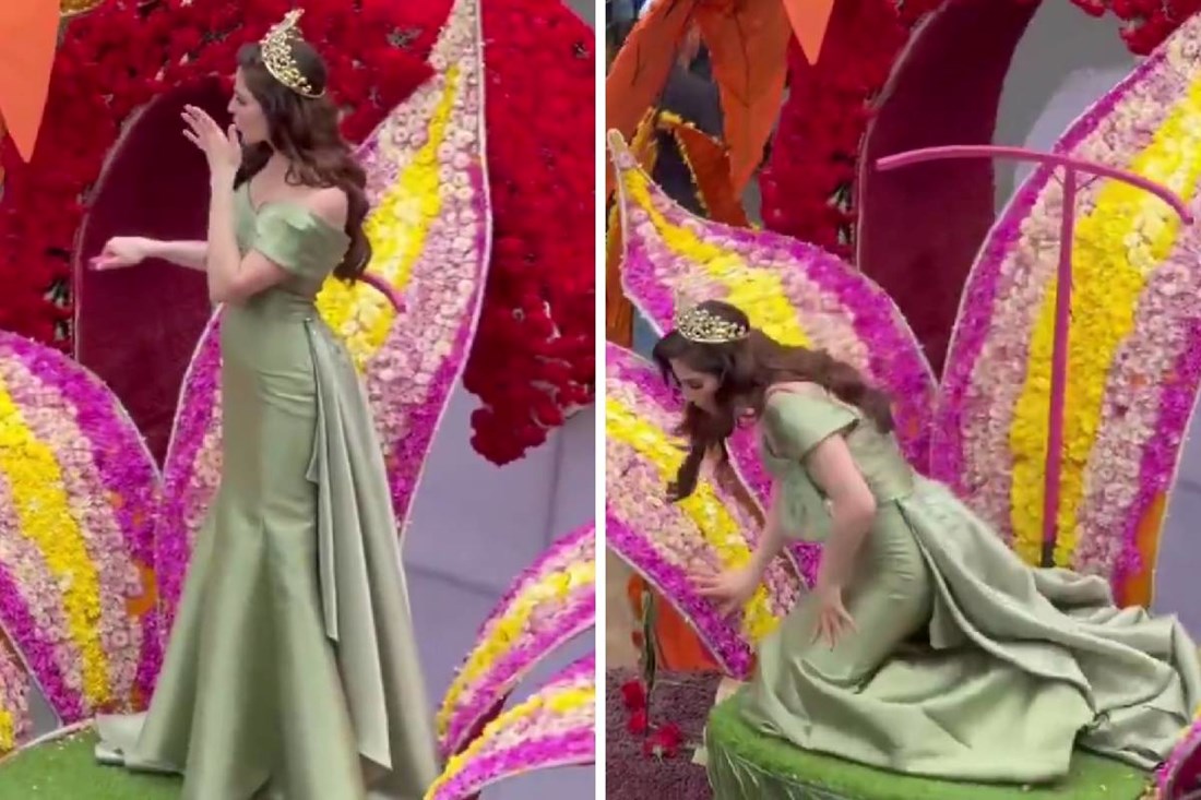Miss Universe Fátima Bosch srušila se na platformi tijekom festivalske parade