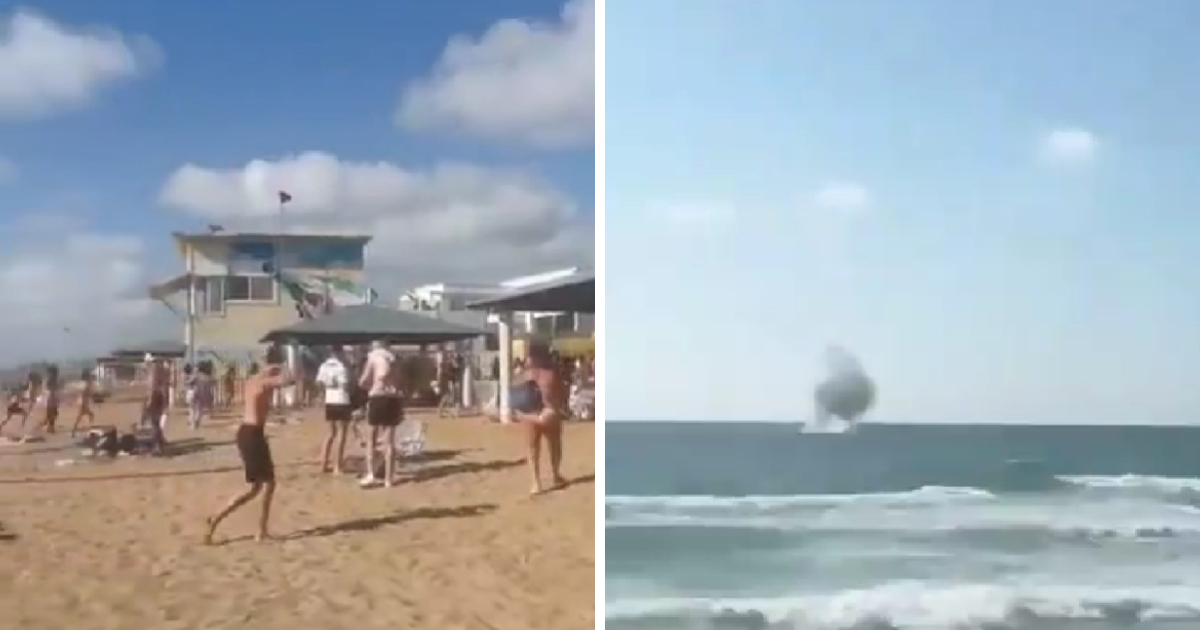 VIDEO Izraelci u panici tražili zaklon na plaži. Projektili padali u more