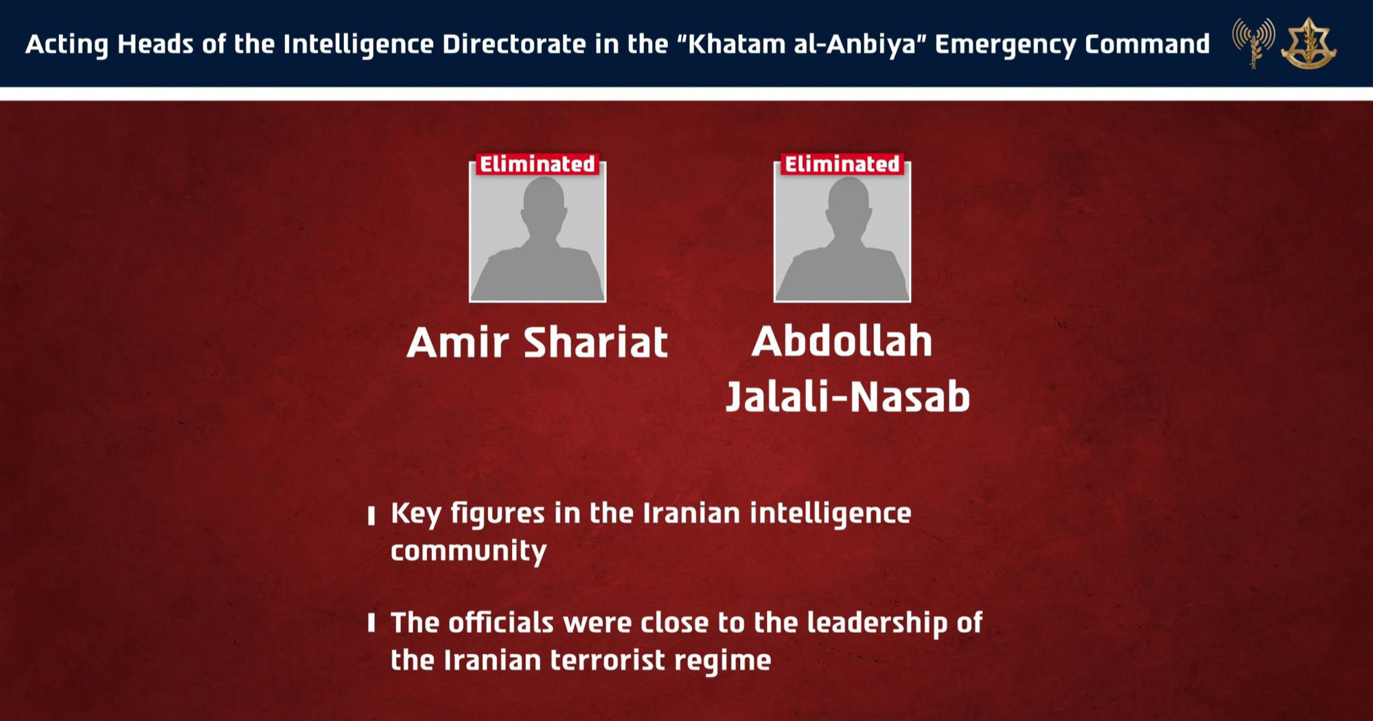 Izrael: U Teheranu smo ubili dvojicu vodećih iranskih obavještajaca