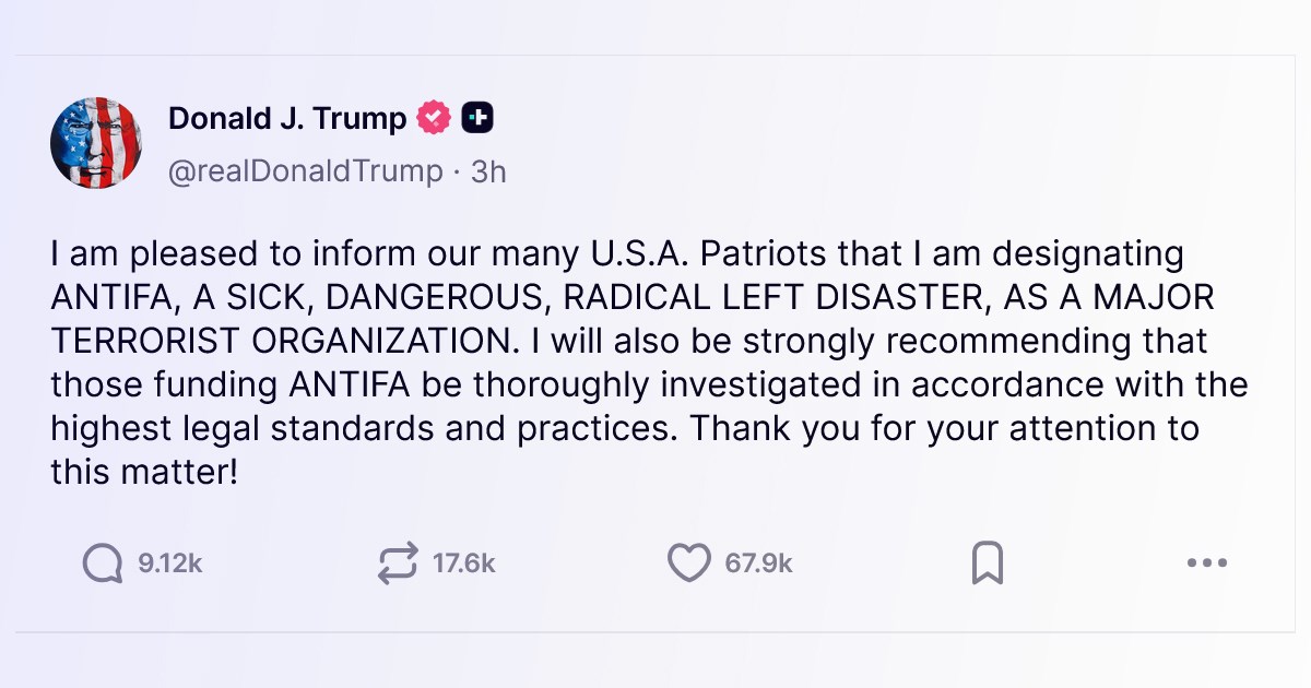 Trump nazvao Antifa pokret terorističkom organizacijom