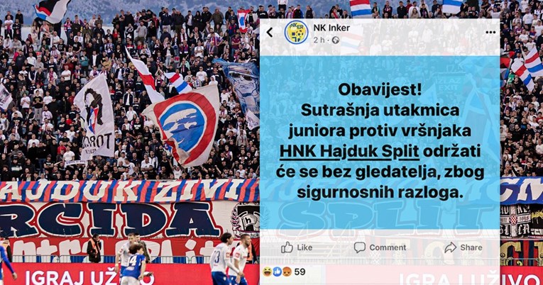Navijače Hajduka naljutila zabrana gledatelja na utakmici juniora: Dabogda se ugasili