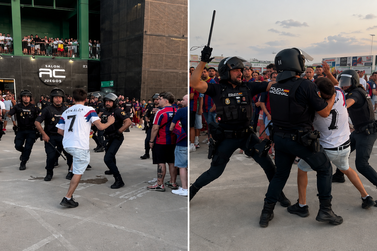 VIDEO Policija tukla navijača koji je nosio katalonsku zastavu, Barca bijesna