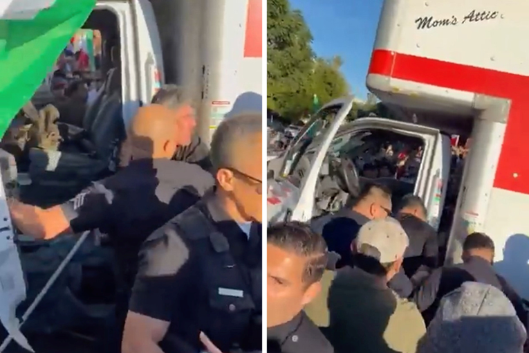 VIDEO Vozač uhićen nakon što se kamionom zaletio u prosvjednike u Los Angelesu