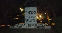 Na spomeniku palim borcima NOB-a u Dugom Ratu osvanuli napisi HOS i ZDS