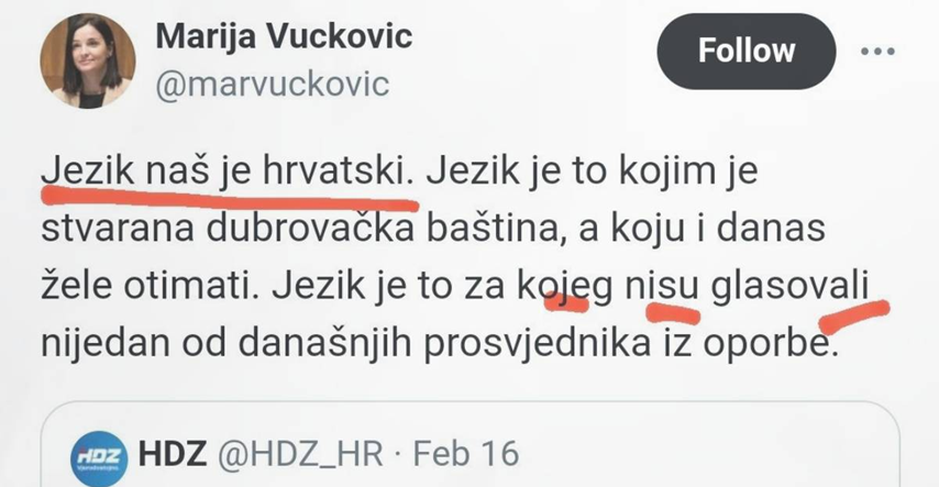 HDZ-ova ministrica napala oporbu zbog jezika. U totalno nepismenom tvitu