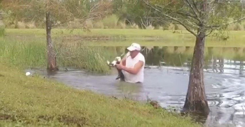 VIDEO Umirovljenik skočio u jezero i golim rukama spasio psića iz ralja aligatora