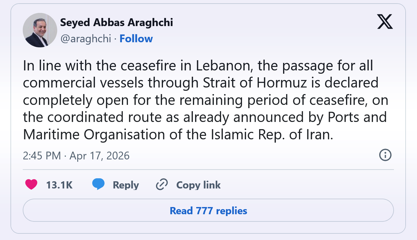 Iran upravo objavio: Hormuški tjesnac otvoren za komercijalni promet