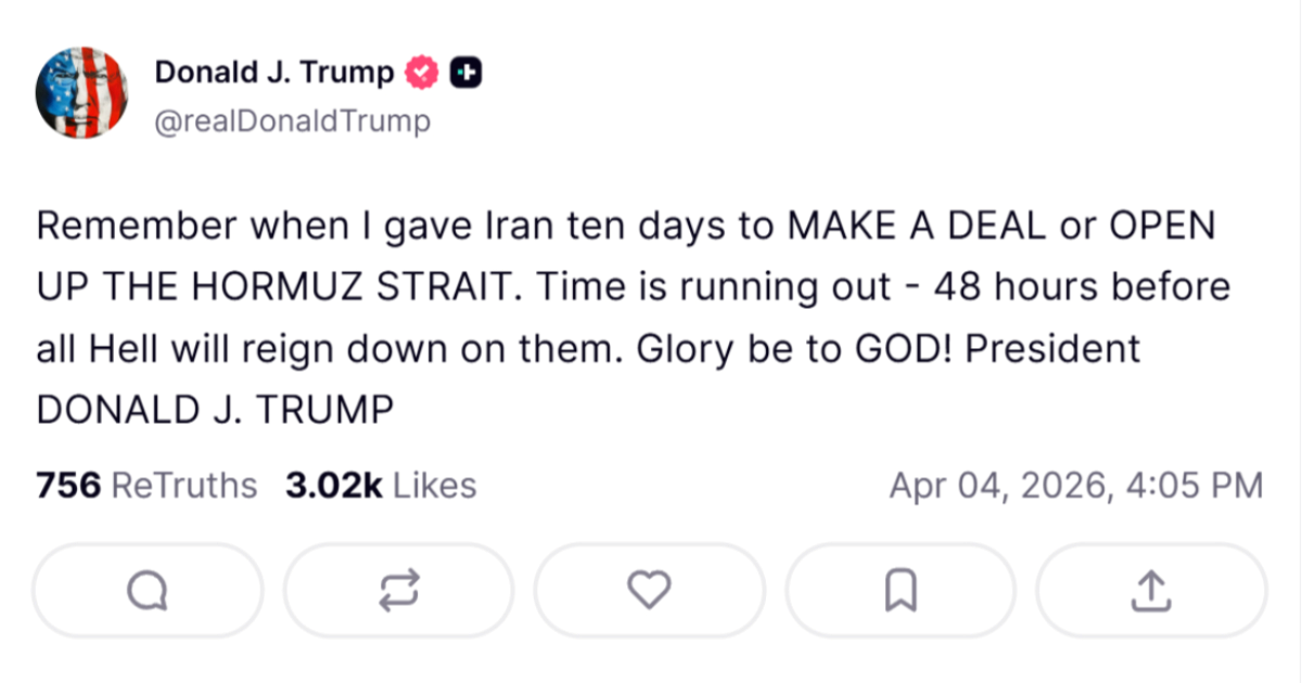 Trump: Iran ima 48 sati ili stiže pakao. Slava BOGU