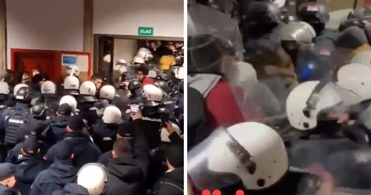 VIDEO Policija nasilno prekinula studentsku blokadu na fakultetu u Novom Sadu