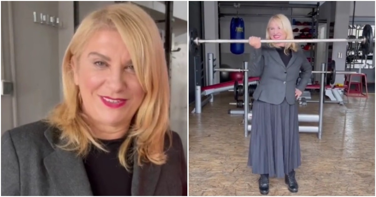 Vesna Škare Ožbolt snimila video u teretani, dizala utege u sakou