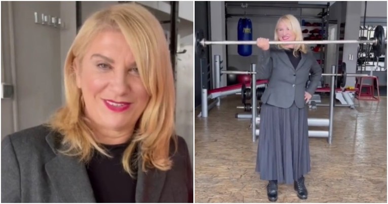Vesna Škare Ožbolt snimila video u teretani, dizala utege u sakou