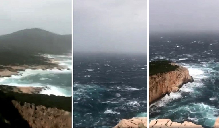VIDEO Pogledajte olujno jugo na otoku Sušcu, popodne se očekuju orkanski udari