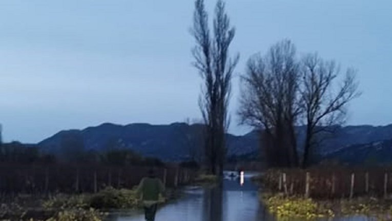 FOTO Žena autom upala u jezero u Vrgoračkom polju, policiju je dočekala na stablu